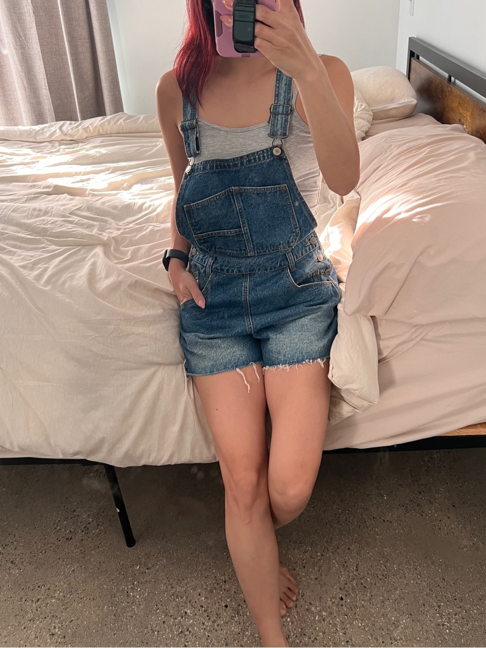 Brandy Melville S John galt Denim Short Overalls Romper - Blue